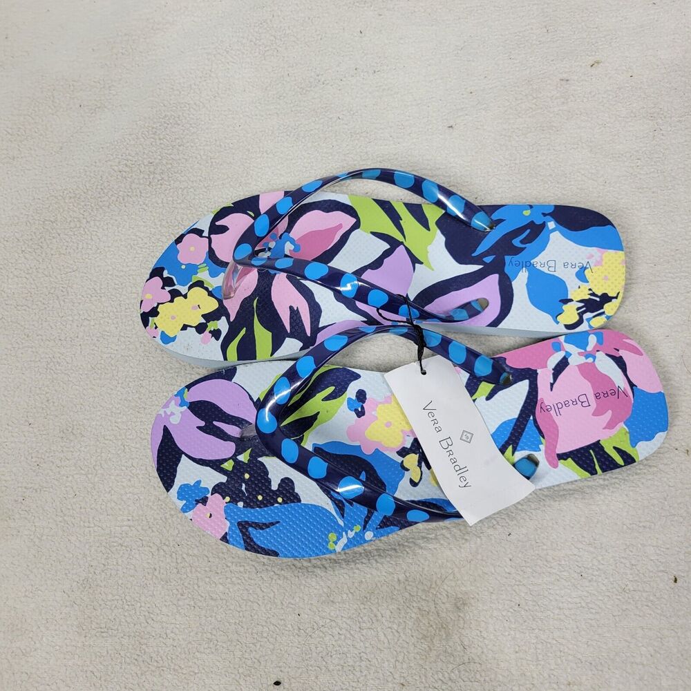 Vera Bradley Sandals Flip Flops Marian Size 8 M Womens Shoes Tropical Beach Pool - Picture 10 of 12